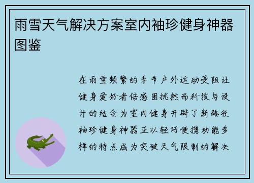 雨雪天气解决方案室内袖珍健身神器图鉴